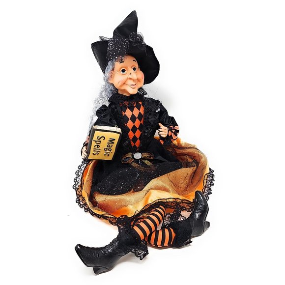 Halloween Elf Witch 24" Magic Spells Party Decor Wreath Center - Picture 6 of 6